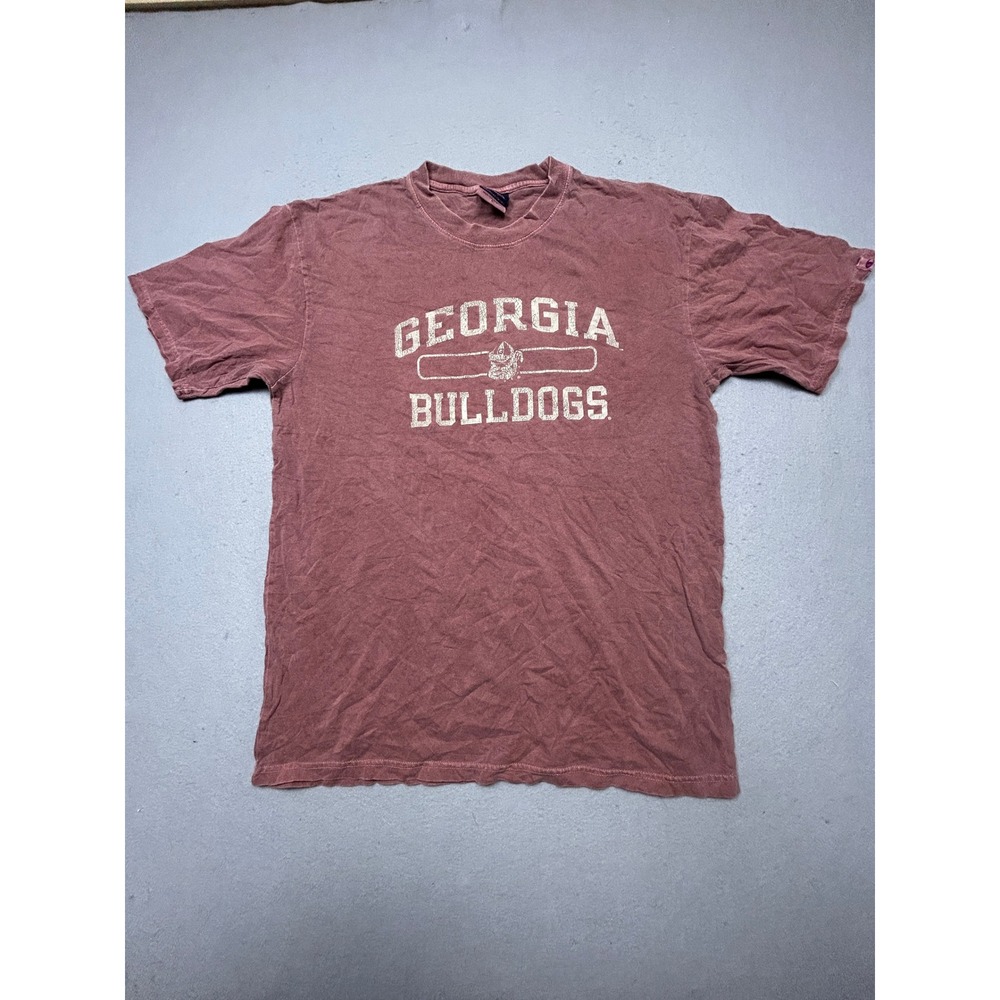 Champion Georgia Bulldogs T Shirt Cotton Maroon Large Mens